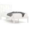 vidaXL Sengeramme hvit heltre furu 90x190 cm Single