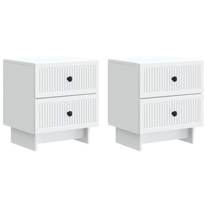 vidaXL Nattbordskap 2 pcs Hvit 43 x 34,5 x 47,5 cm Konstruert tre
