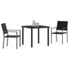 vidaXL Hage Spisegruppe 3 pcs Svart PE Rattan