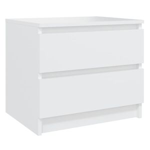 vidaXL Nattbord hvit 50x39x43,5 cm konstruert tre