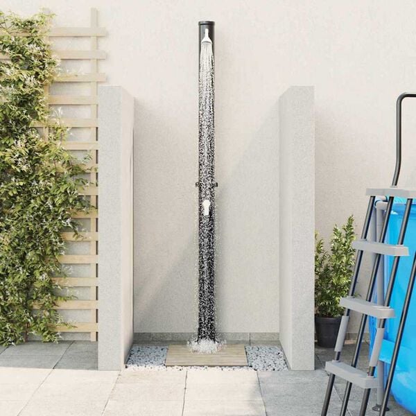 vidaXL Utendørs Soldusj Svart 217 cm PVC og Aluminium