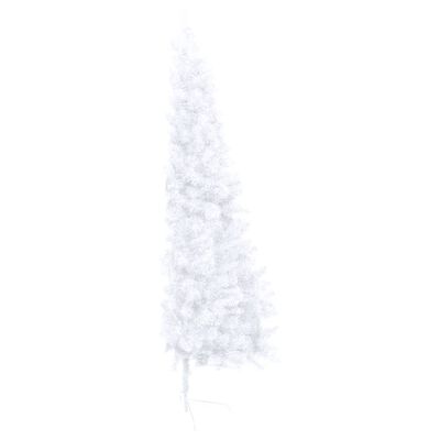 vidaXL Kunstig juletre halvt med stativ hvit 150 cm PVC