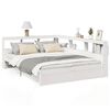 vidaXL Seng med bokhylle uten madrass hvit 140x190 cm heltre furu