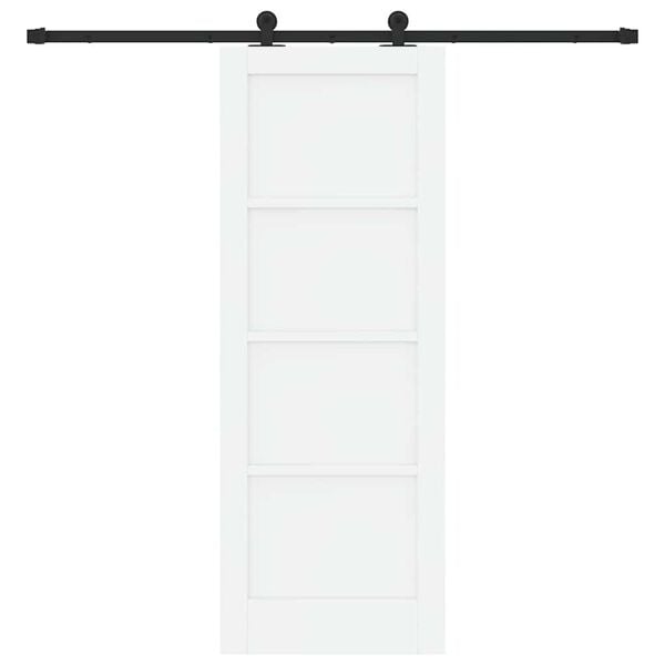 vidaXL Skyved&oslash;r Hvit og svart 73,5 x 198,5 cm Massiv furu