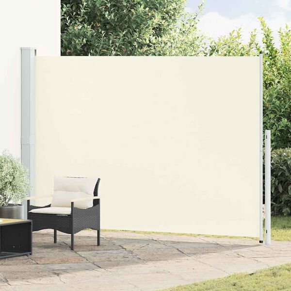 vidaXL Uttrekkbar sidemarkise 200x300 cm kremhvit
