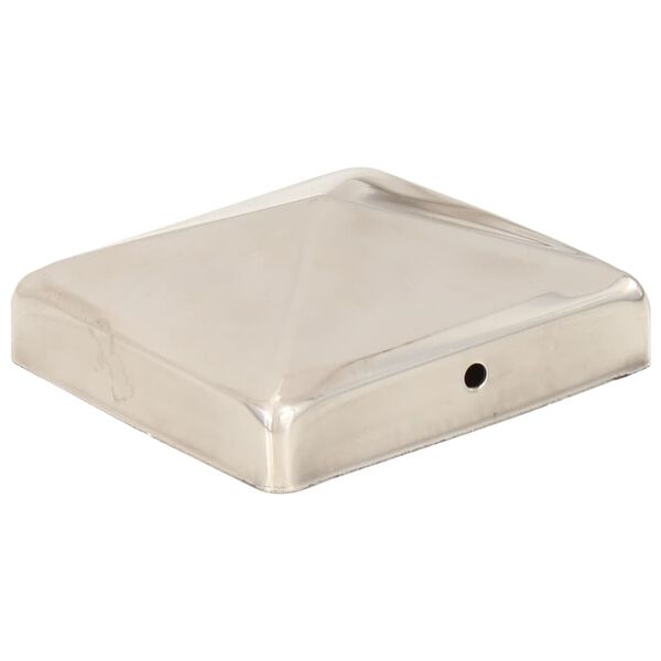 vidaXL Gjerdestolpehatter pyramide 6 stk rustfritt stål 91x91 mm