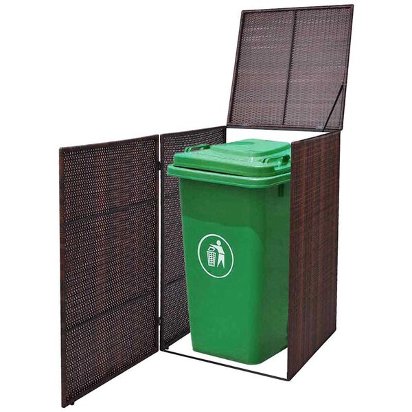 vidaXL S&oslash;ppeldunk-skjul Brun 76 x 78 x 123 cm Pulverlakkert st&aring;l