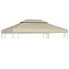 vidaXL Lysthus dekke baldakin erstatning 310 g/m&sup2; beige 3 x 4 m