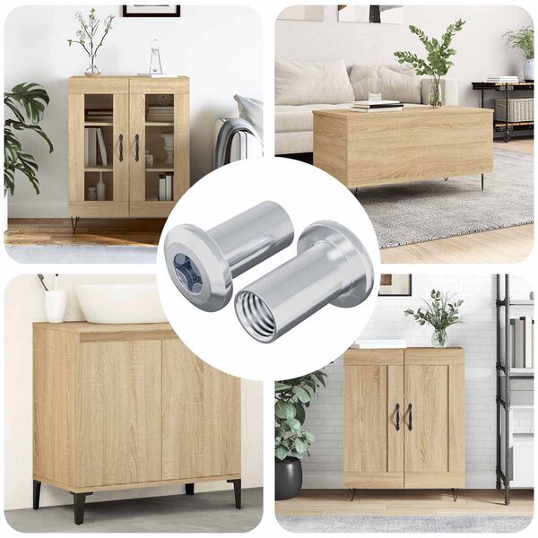 vidaXL L&aring;semutter 2 pcs Nikkel M6 x 25 mm St&aring;l