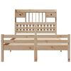vidaXL Seng med bokhylle uten madrass 135x190 cm heltre furu