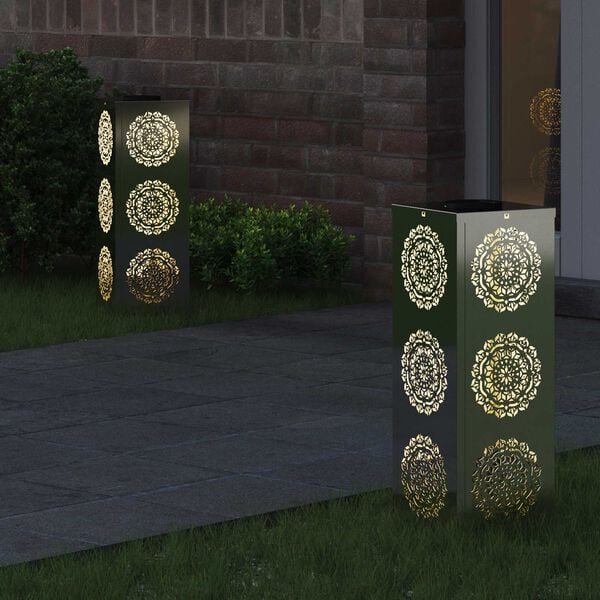 vidaXL Solenergi LED stibelys 2 pcs Galvanisert Galvanisert