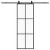 vidaXL Skyved&oslash;r med monteringssett svart 76x205 cm ESG-glass