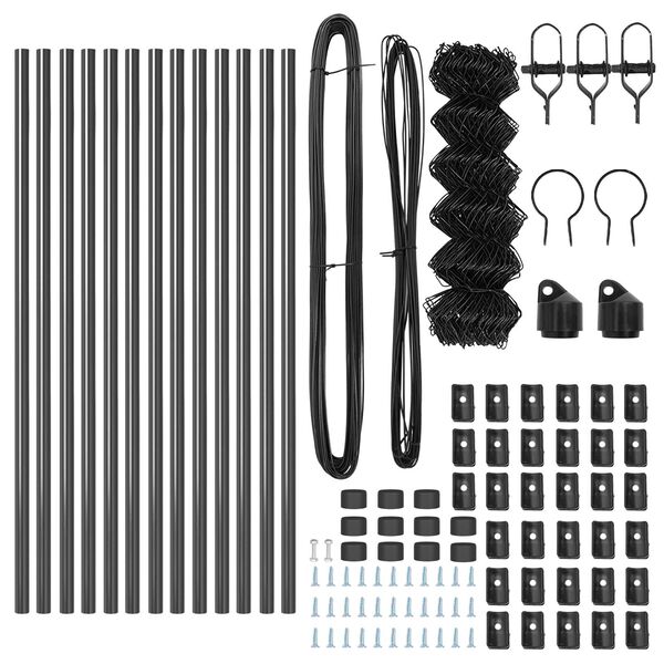 vidaXL Gjerdepåle Grå 25 x 0,4 m (40 x 40 mm nett) Stål og PVC