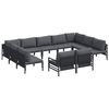 vidaXL Hagesofa Set 11 stk. Svart St&aring;l