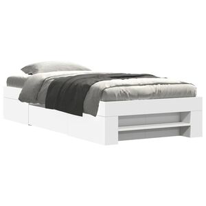 vidaXL Sengeramme hvit 75x190 cm konstruert tre