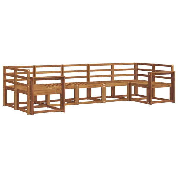 vidaXL Utend&oslash;rs sofa-sett 7 pcs Naturlig Solid akasietre