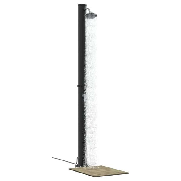 vidaXL Utendørs Soldusj Svart 217 cm PVC og Aluminium