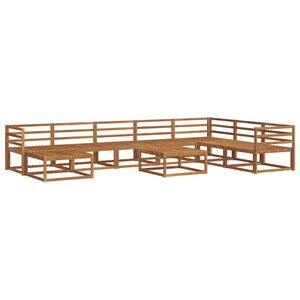 vidaXL Utend&oslash;rs sofa-sett 9 pcs Naturlig Solid akasietre