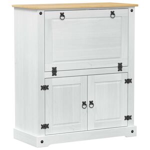 vidaXL Vinskap Hvit 97 x 45 x 114 cm Massiv furu