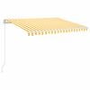 vidaXL Uttrekkbar markise Gul og hvit 350 x 250 cm Stoff og Aluminium