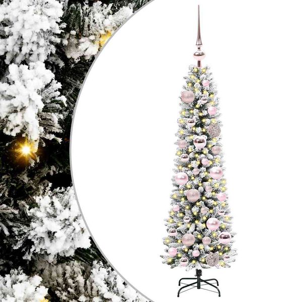 vidaXL Kunstig juletre med 150 LED Hvit 120 cm PVC og Metall og Plast