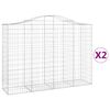 vidaXL Gabionkurver buede 2 stk 200x50x140/160 cm galvanisert jern