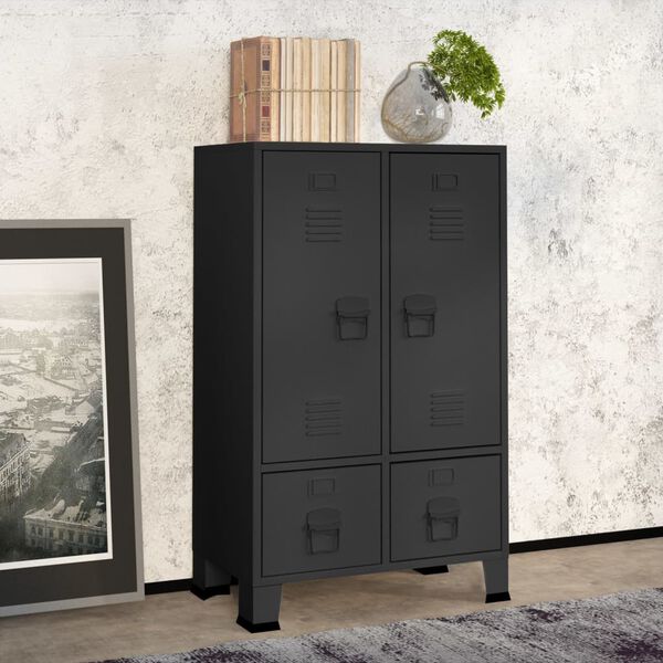 vidaXL Garderobe industriell stil antrasitt 67x35x107 cm st&aring;l