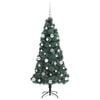 vidaXL Kunstig Forh&aring;ndsbelyst Juletre med Kule Sett gr&oslash;nn 150 cm PET