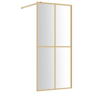 vidaXL Dusjvegg med klart ESG-glass gull 80x195 cm