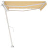 vidaXL Frittst&aring;ende automatisk markise 400x350cm gul og hvit
