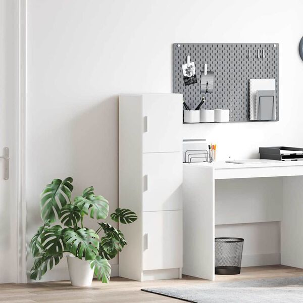 vidaXL Høyskap Hvit 31,5 x 32 x 124 cm Konstruert tre