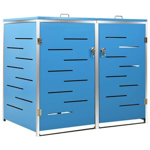 vidaXL S&oslash;ppeldunkskur dobbelt 138x77,5x115 cm rustfritt st&aring;l
