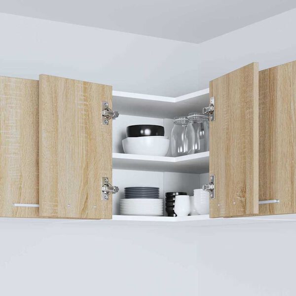 vidaXL Hengende skap Sonoma eik og hvit 57 x 57 x 40 cm Konstruert tre