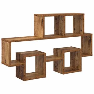 vidaXL Vegghylle Veggmontert Gammelt tre 82 x 15 x 51 cm