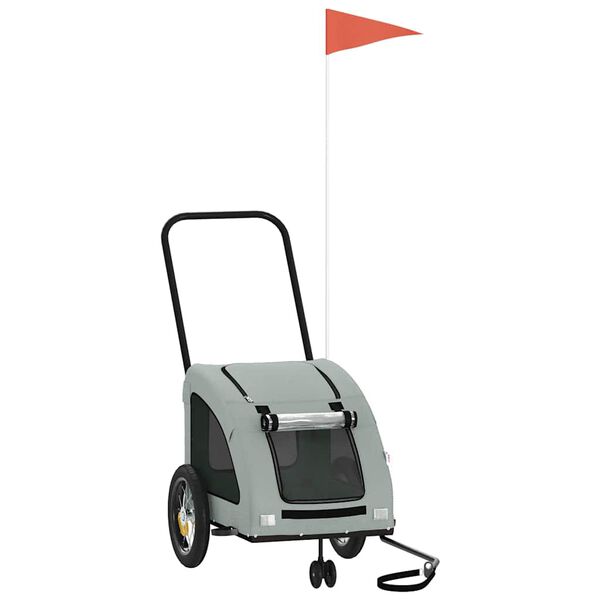 vidaXL Kjæledyrsykkelhenger grå oxfordstoff og jern