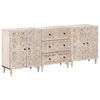 vidaXL Serviesskap 3 stk. 60 x 33,5 x 75 cm Massiv mango tre Hvit