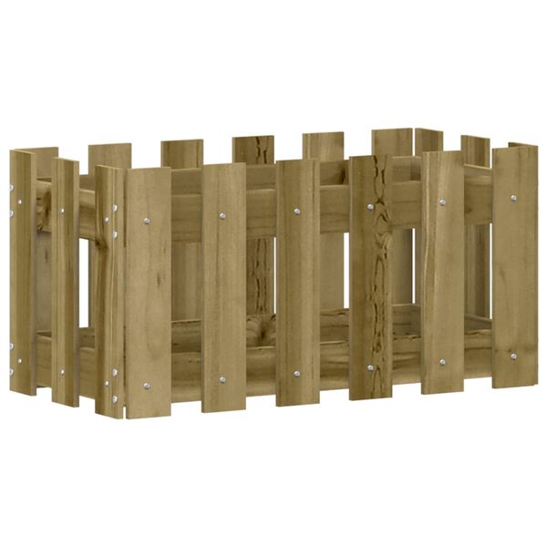 vidaXL Plantekasse med gjerdedesign 60x30x30 cm impregnert furu