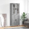 vidaXL Highboard betonggr&aring; 69,5x34x180 cm konstruert tre