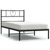 vidaXL Sengeramme i metall med hodegavl svart 75x190 cm