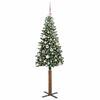 vidaXL Slim juletre med 150 LED grønn 150 cm PVC og Massivt Furu tre