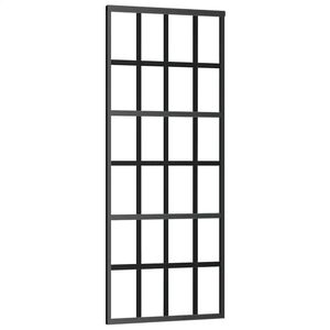 vidaXL Skyved&oslash;r ESG-glass og aluminium 76x205 cm svart