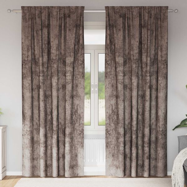 vidaXL Fl&oslash;yel Gardiner 2 pcs Cappuccino 245 x 140 cm Fl&oslash;yel