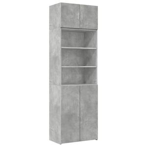 vidaXL Oppbevaringsskap betonggr&aring; 70x42,5x225 cm konstruert tre