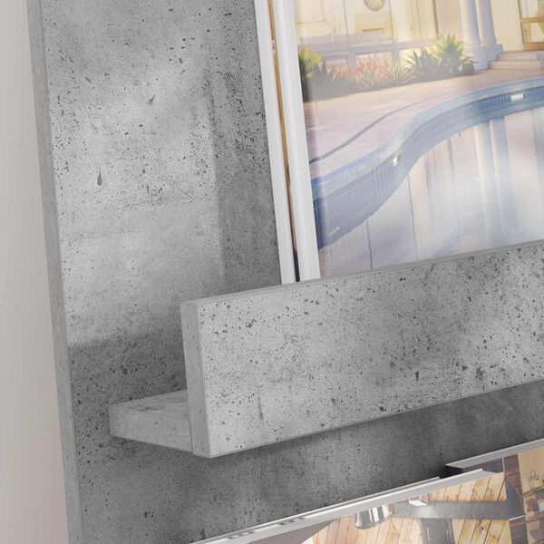 vidaXL Magasinreol med hylle Betonggr&aring; 43 x 11 x 102 cm Konstruert tre