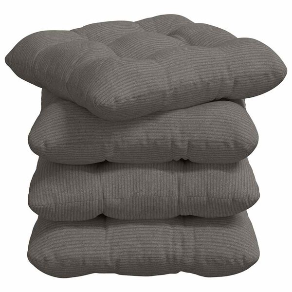 vidaXL Seteputer 4 pcs Lysegrå 45 x 45 cm Corduroy stoff