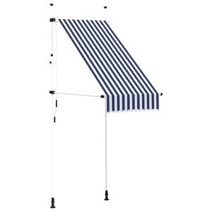 vidaXL Manuell uttrekkbar markise 100 cm bl&aring; og hvite striper