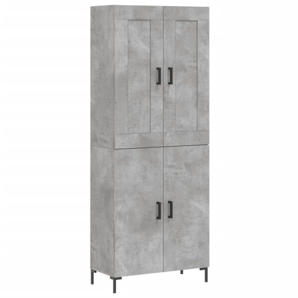 vidaXL Highboard betonggr&aring; 69,5x34x180 cm konstruert tre