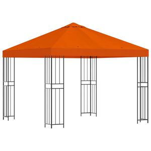 vidaXL Paviljong 3 x 3 m Oransje Polyester og st&aring;l 190 gsm