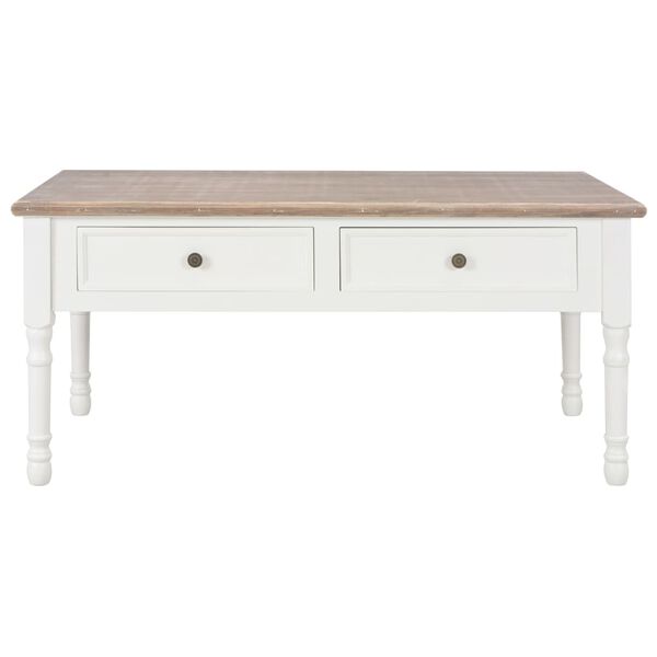 vidaXL Salongbord hvit 100x50x46 cm heltre keisertre