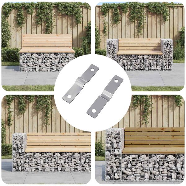 vidaXL Slagleplate 2 pcs s&oslash;lv 50 x 10 x 1,2 mm Jern